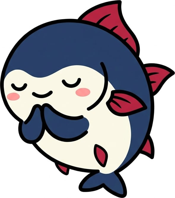 おじぎをするまぐろのキャラクター