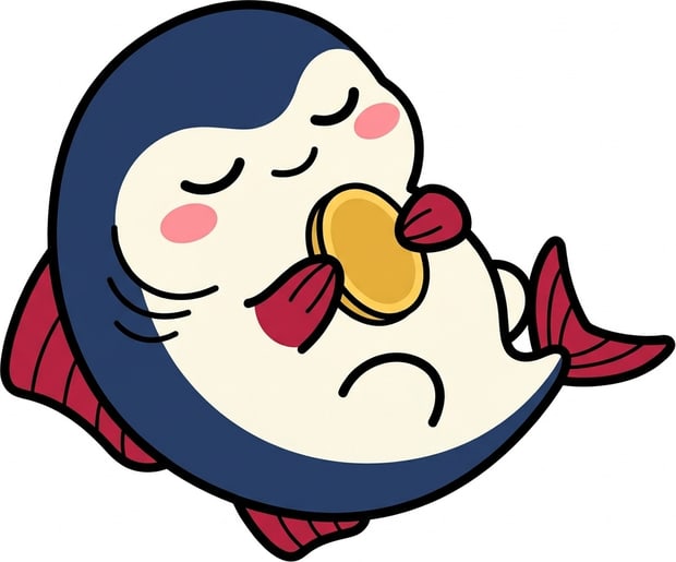 小判を抱えたまぐろのキャラクター