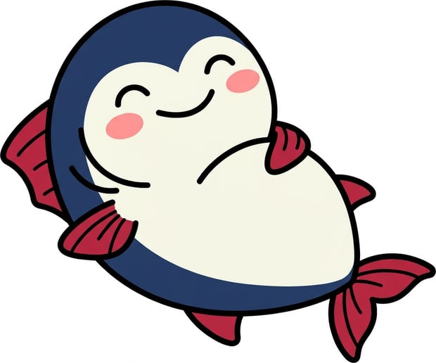 仰向けで脱力したまぐろのキャラクター