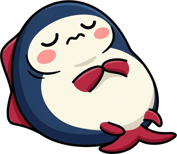 ひれでバツを作るまぐろのキャラクター