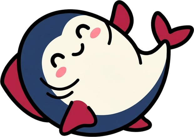 ひれを上げたまぐろのキャラクター