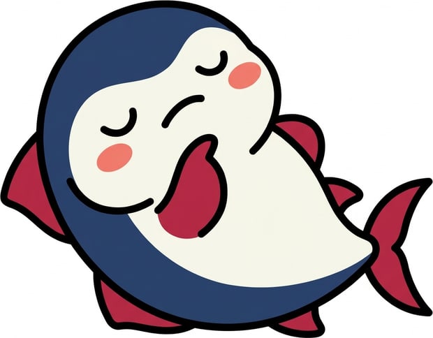 首をかしげるまぐろのキャラクター