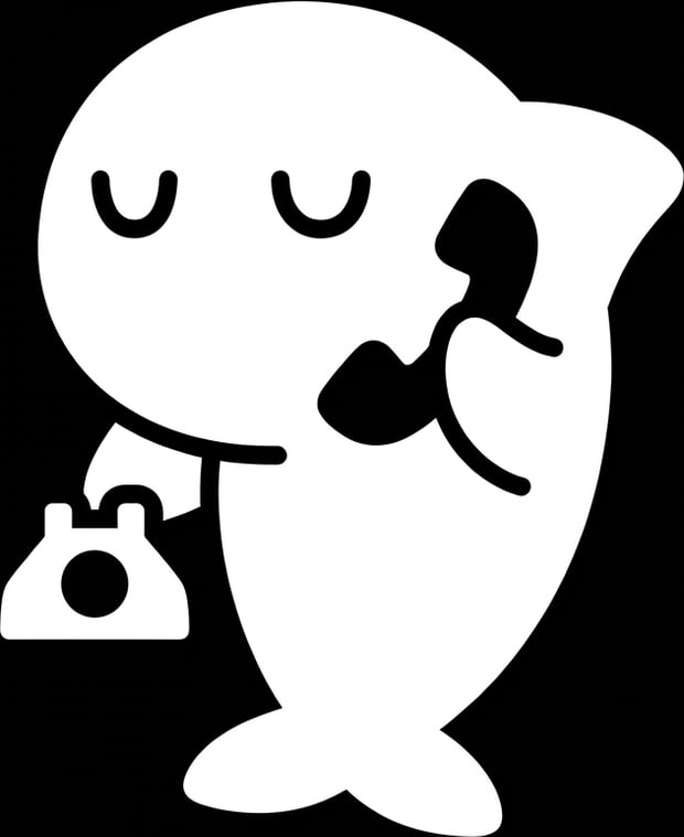 受話器を持つまぐろのキャラクター